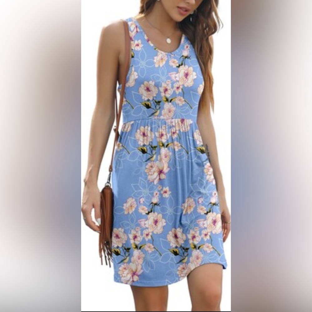 NWT- YUNDAI Women’s Sleeveless Floral Summer Dress Size XL